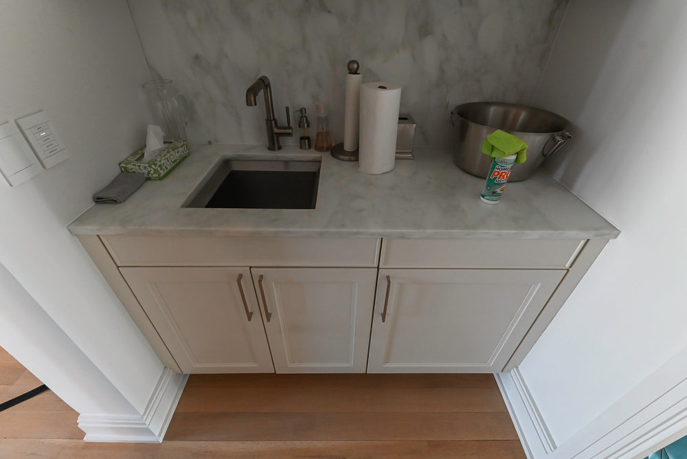 60 inch wide transitional kitchen pantry with white finish