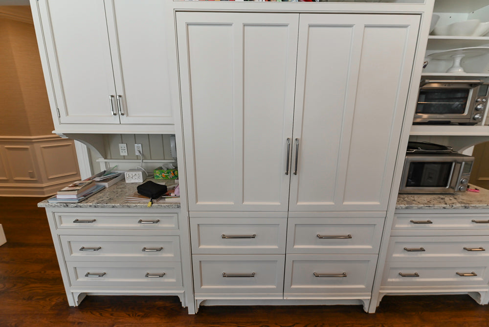 "The Berkley" Transitional White Kitchen with Island and 60" Wolf Range