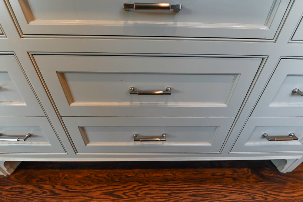 "The Berkley" Transitional White Kitchen with Island and 60" Wolf Range