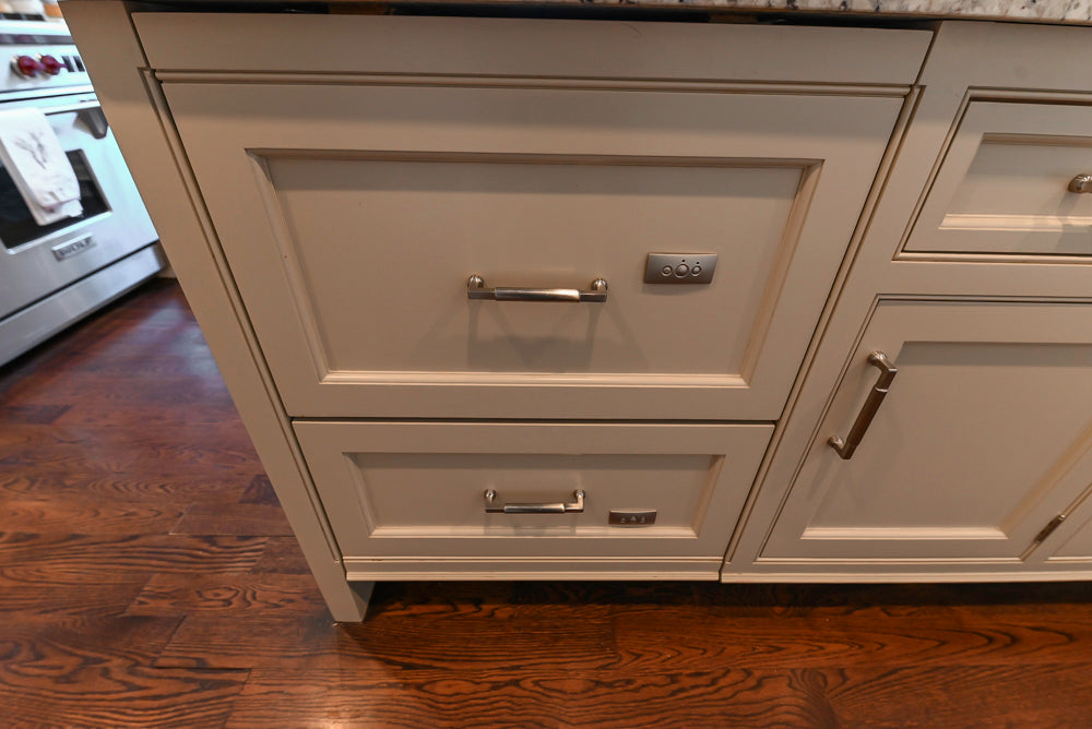 "The Berkley" Transitional White Kitchen with Island and 60" Wolf Range