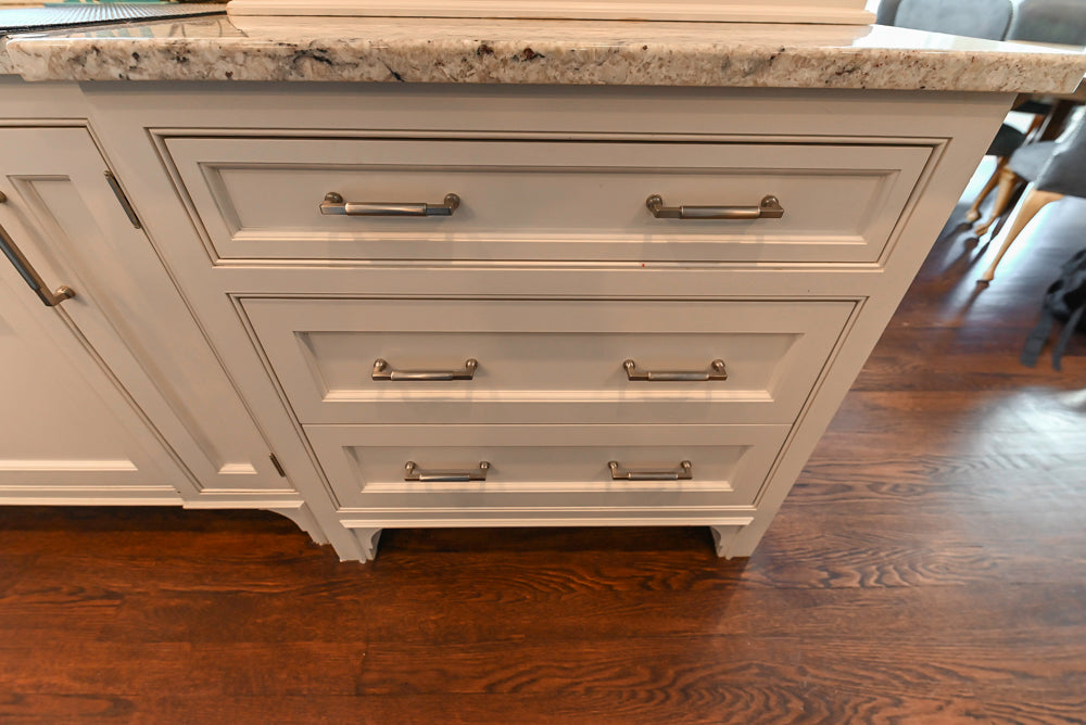 "The Berkley" Transitional White Kitchen with Island and 60" Wolf Range