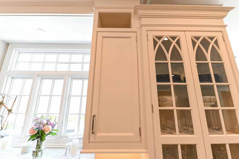 "The Berkley" Transitional White Kitchen with Island and 60" Wolf Range