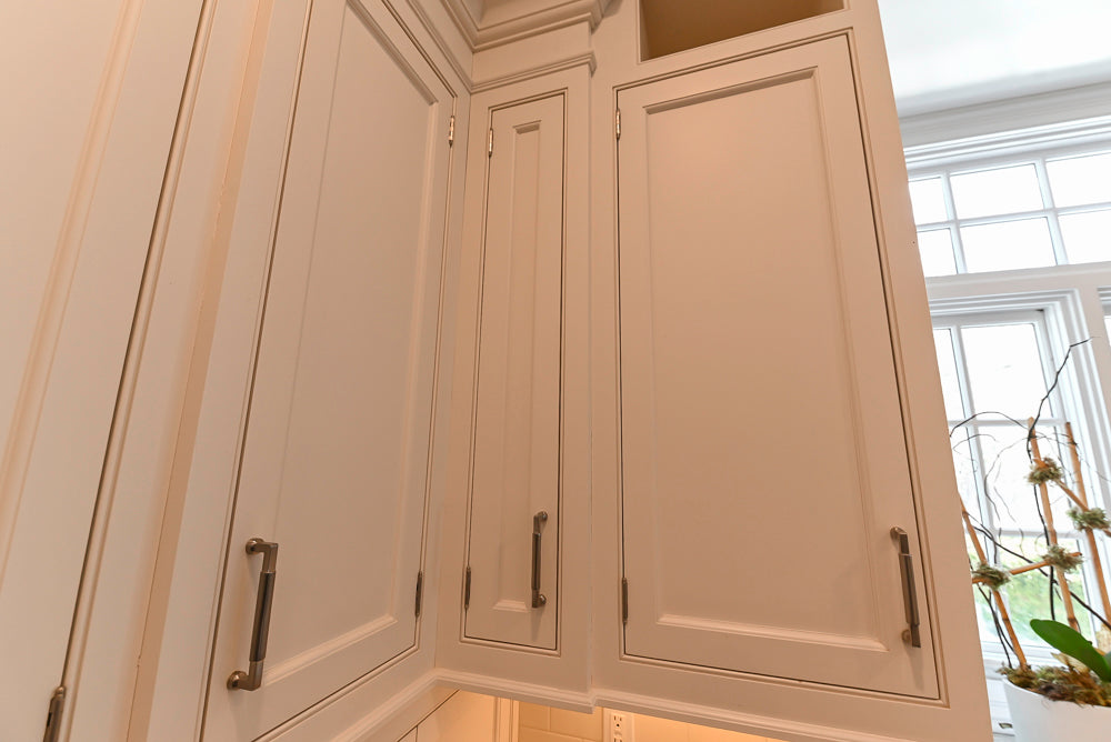 "The Berkley" Transitional White Kitchen with Island and 60" Wolf Range