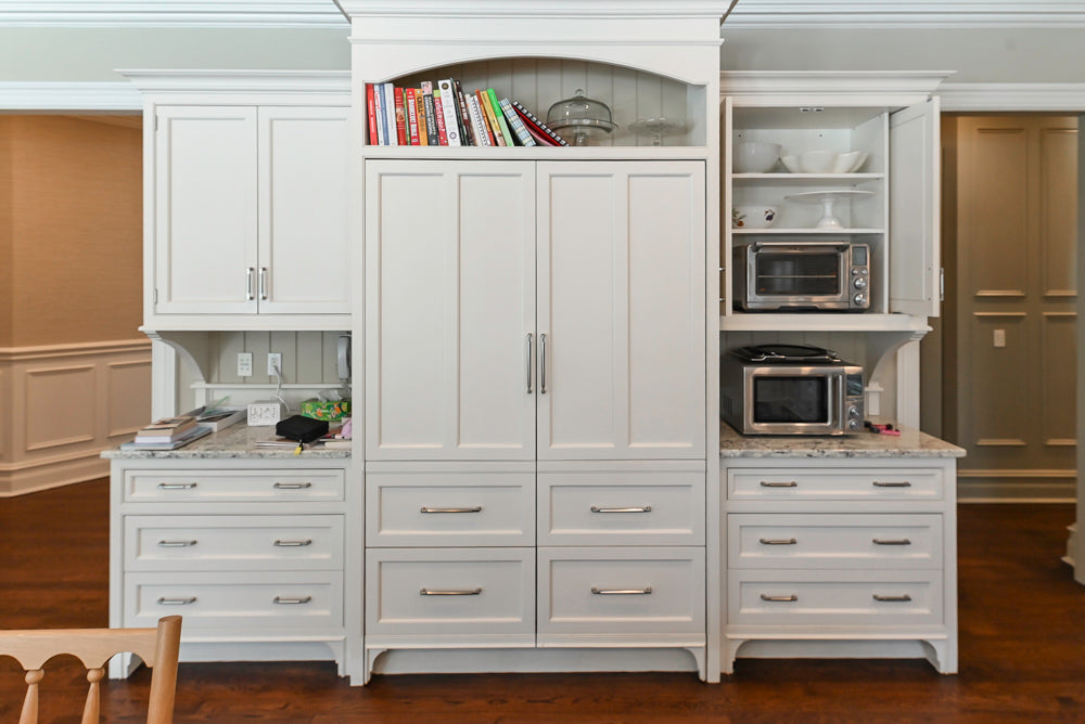 "The Berkley" Transitional White Kitchen with Island and 60" Wolf Range