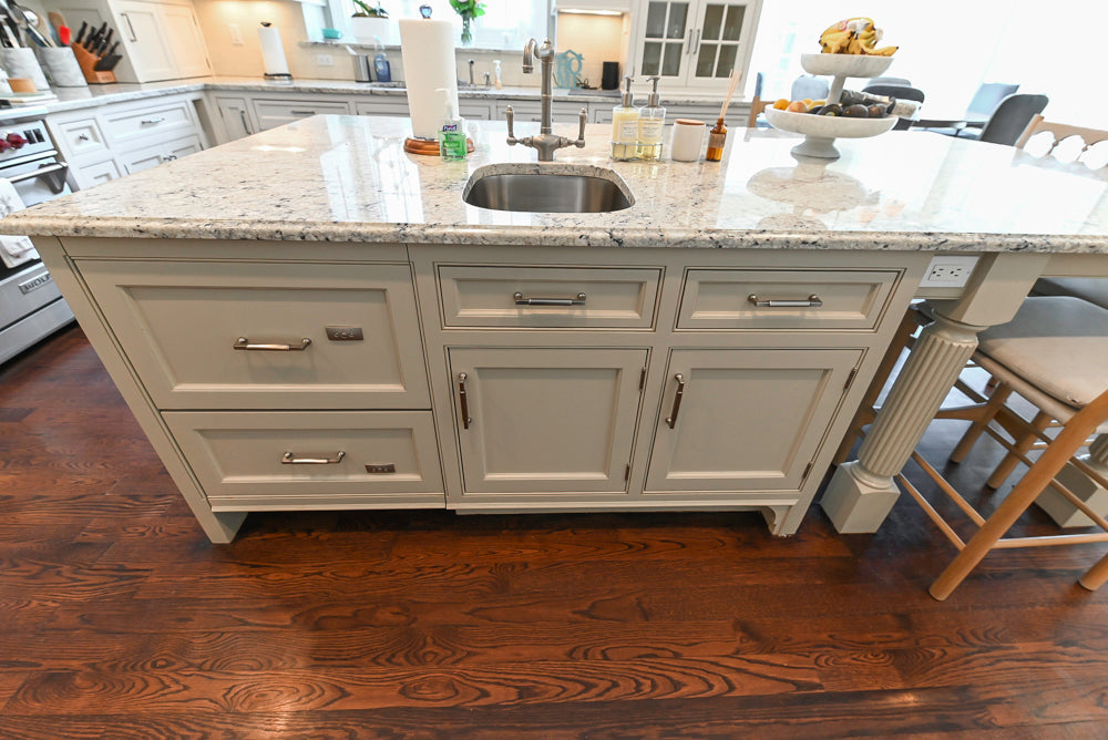 "The Berkley" Transitional White Kitchen with Island and 60" Wolf Range
