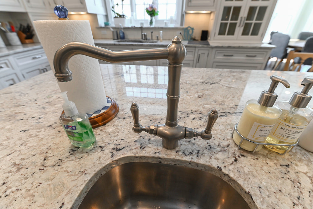 "The Berkley" Transitional White Kitchen with Island and 60" Wolf Range