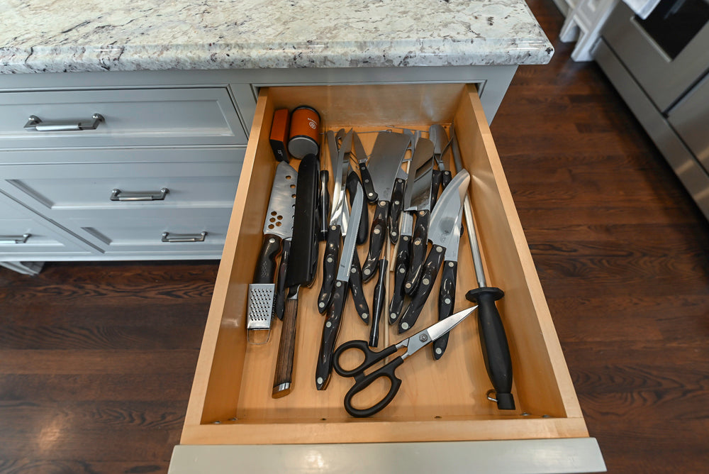 "The Berkley" Transitional White Kitchen with Island and 60" Wolf Range