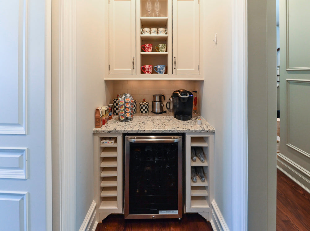 "The Highgate" Transitional White Butler's Pantry with Sink and Faucet