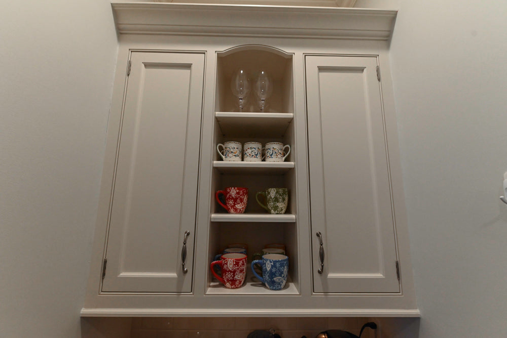 "The Highgate" Transitional White Butler's Pantry with Sink and Faucet