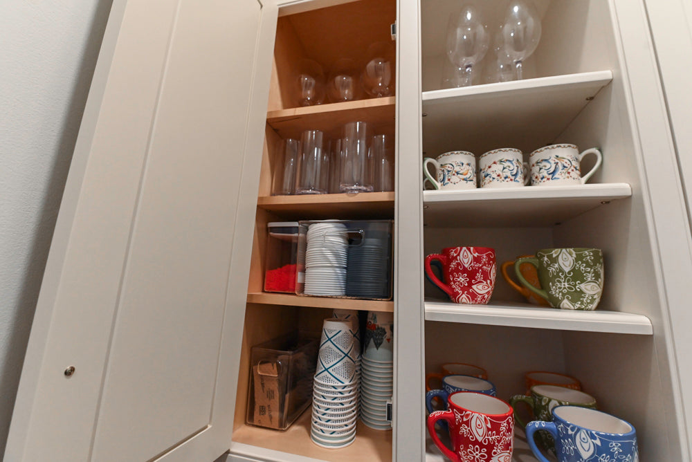 "The Highgate" Transitional White Butler's Pantry with Sink and Faucet