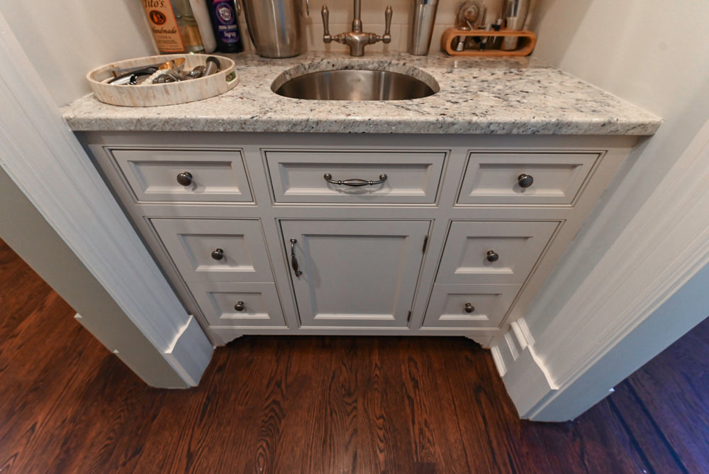 "The Highgate" Transitional White Butler's Pantry with Sink and Faucet