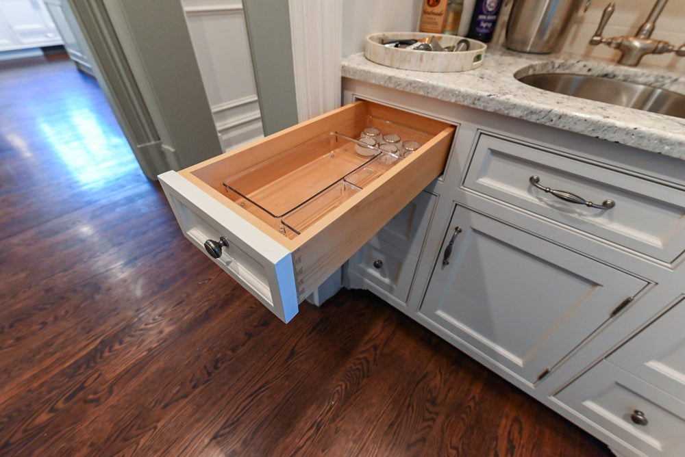 "The Highgate" Transitional White Butler's Pantry with Sink and Faucet
