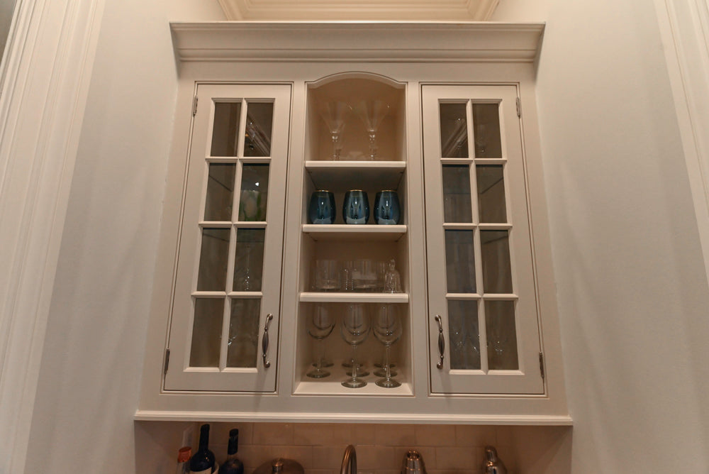 "The Highgate" Transitional White Butler's Pantry with Sink and Faucet