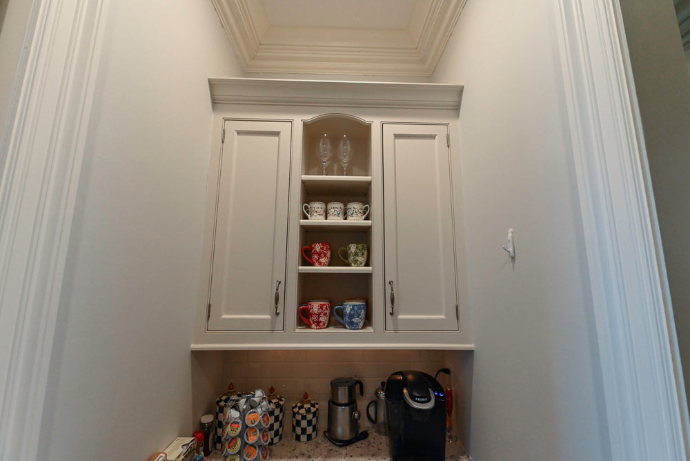 "The Highgate" Transitional White Butler's Pantry with Sink and Faucet