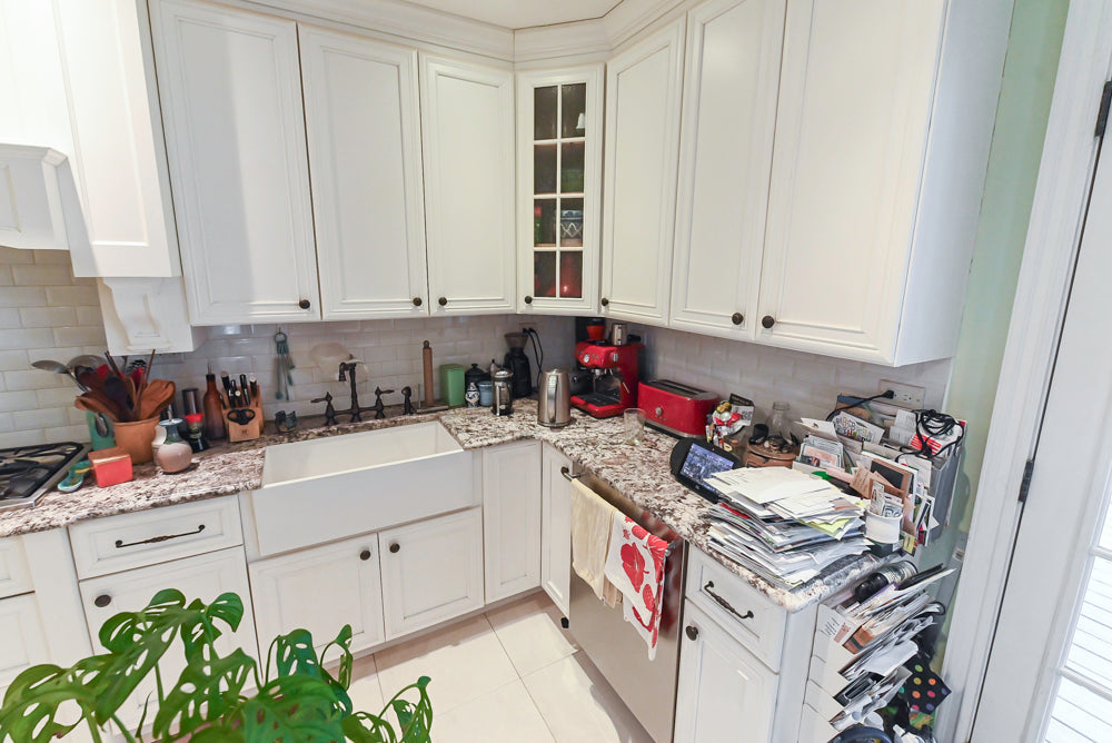 Candelight Traditional Off White Kitchen with Island and Monogram Appliances