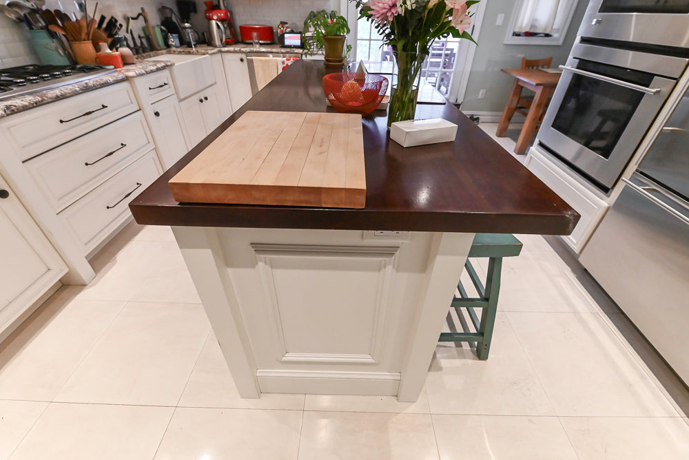 Candelight Traditional Off White Kitchen with Island and Monogram Appliances