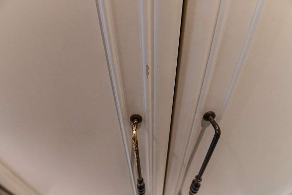 Candelight Traditional Off White Kitchen with Island and Monogram Appliances