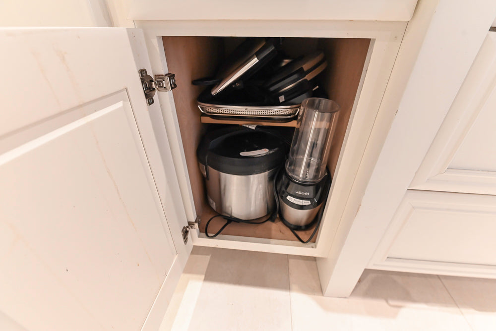 Candelight Traditional Off White Kitchen with Island and Monogram Appliances