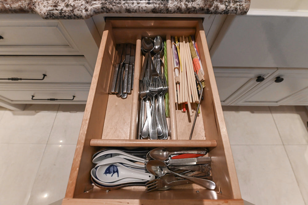 Candelight Traditional Off White Kitchen with Island and Monogram Appliances