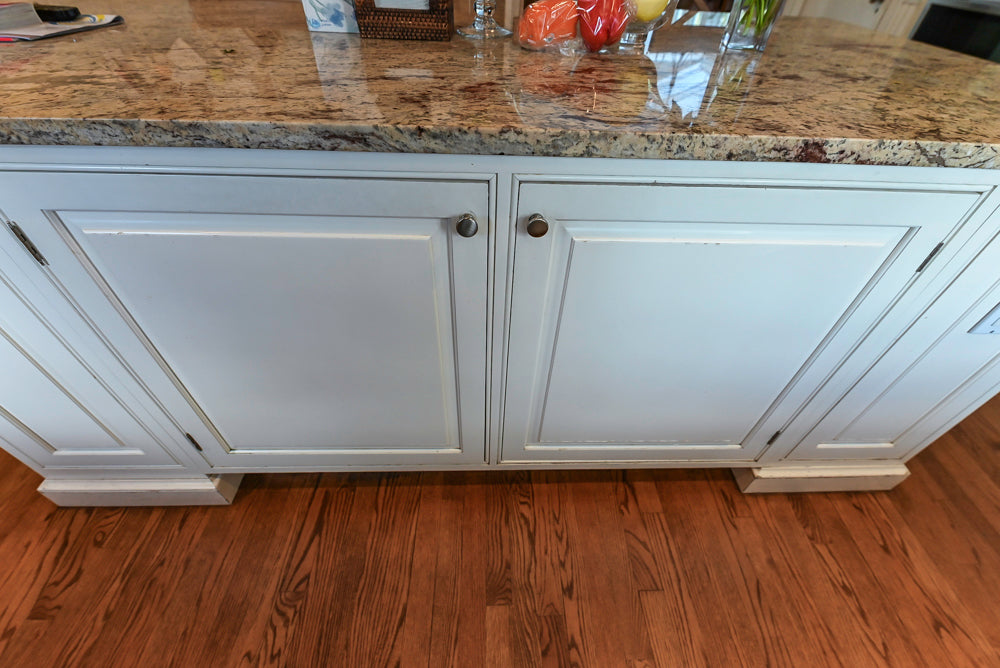 "The Radcliffe" Traditional White Kitchen with Island, Granite Countertops and Appliances