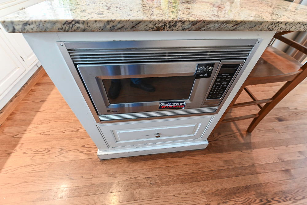"The Radcliffe" Traditional White Kitchen with Island, Granite Countertops and Appliances
