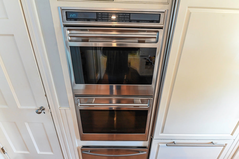"The Radcliffe" Traditional White Kitchen with Island, Granite Countertops and Appliances