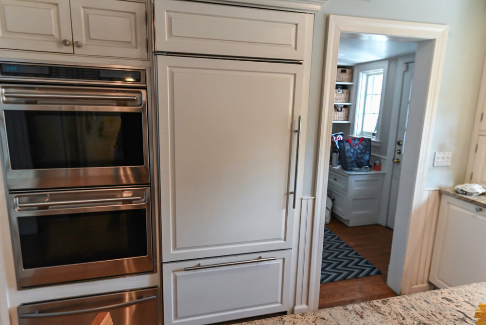 "The Radcliffe" Traditional White Kitchen with Island, Granite Countertops and Appliances