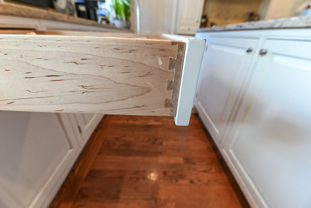 "The Radcliffe" Traditional White Kitchen with Island, Granite Countertops and Appliances