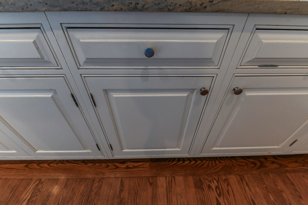 "The Radcliffe" Traditional White Kitchen with Island, Granite Countertops and Appliances