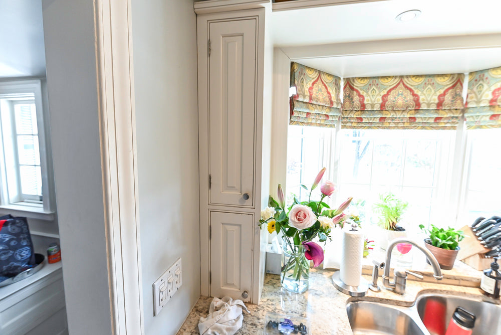 "The Radcliffe" Traditional White Kitchen with Island, Granite Countertops and Appliances