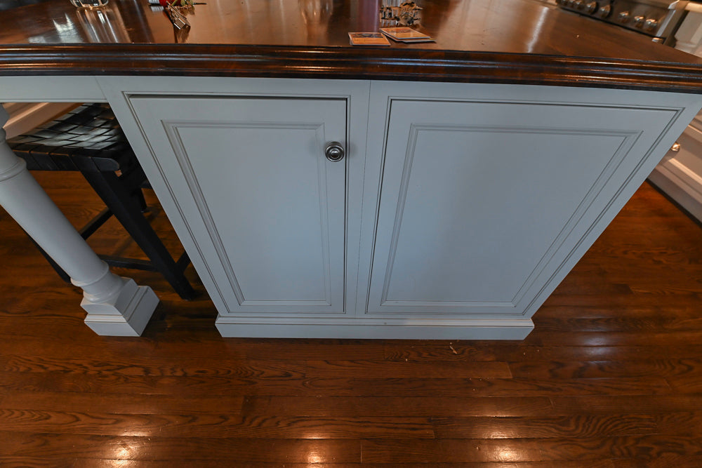Plain & Fancy Traditional White Kitchen with Island, Marble Countertops & Appliances