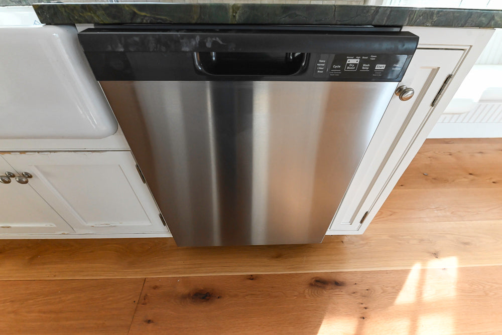 “The Providence” Custom Traditional White Kitchen with Wood Top Island & Monogram Appliances