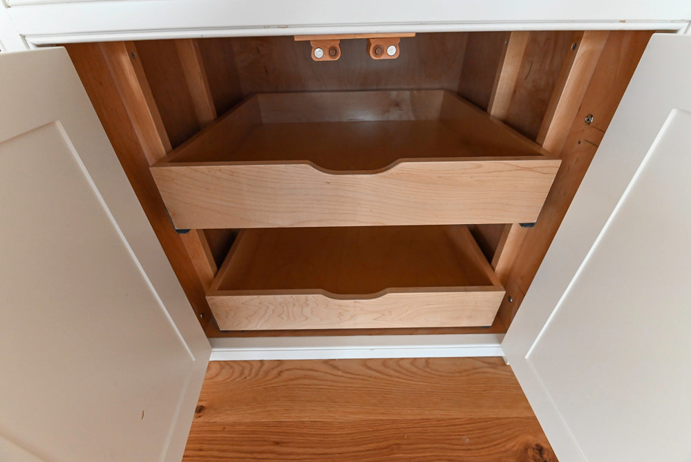 “The Providence” Custom Traditional White Kitchen with Wood Top Island & Monogram Appliances