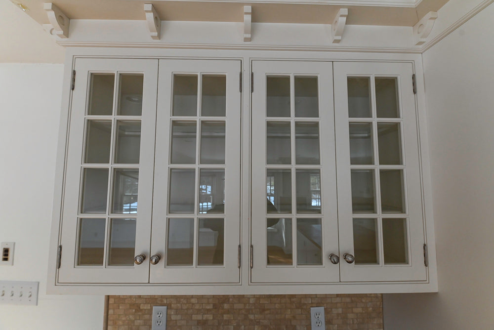 “The Providence” Custom Traditional White Kitchen with Wood Top Island & Monogram Appliances