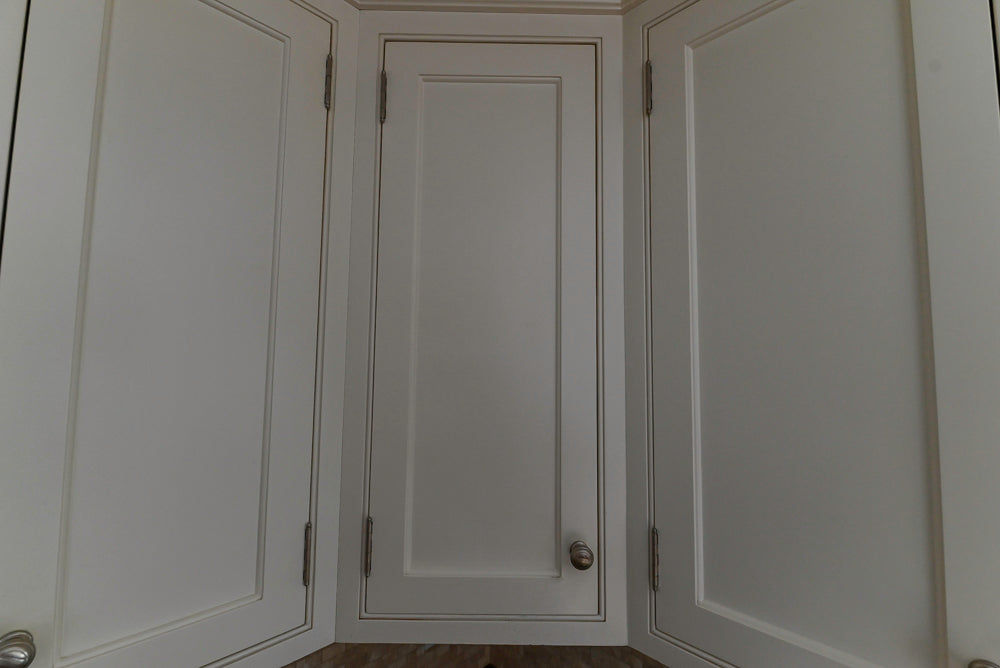 “The Providence” Custom Traditional White Kitchen with Wood Top Island & Monogram Appliances