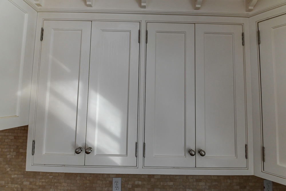 “The Providence” Custom Traditional White Kitchen with Wood Top Island & Monogram Appliances