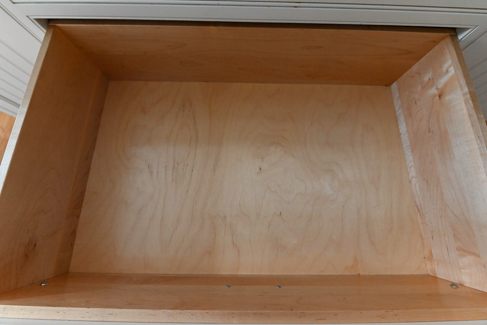 “The Providence” Custom Traditional White Kitchen with Wood Top Island & Monogram Appliances