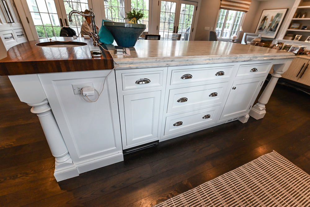 Premier Custom-Built White Transitional Kitchen with Island & Appliances