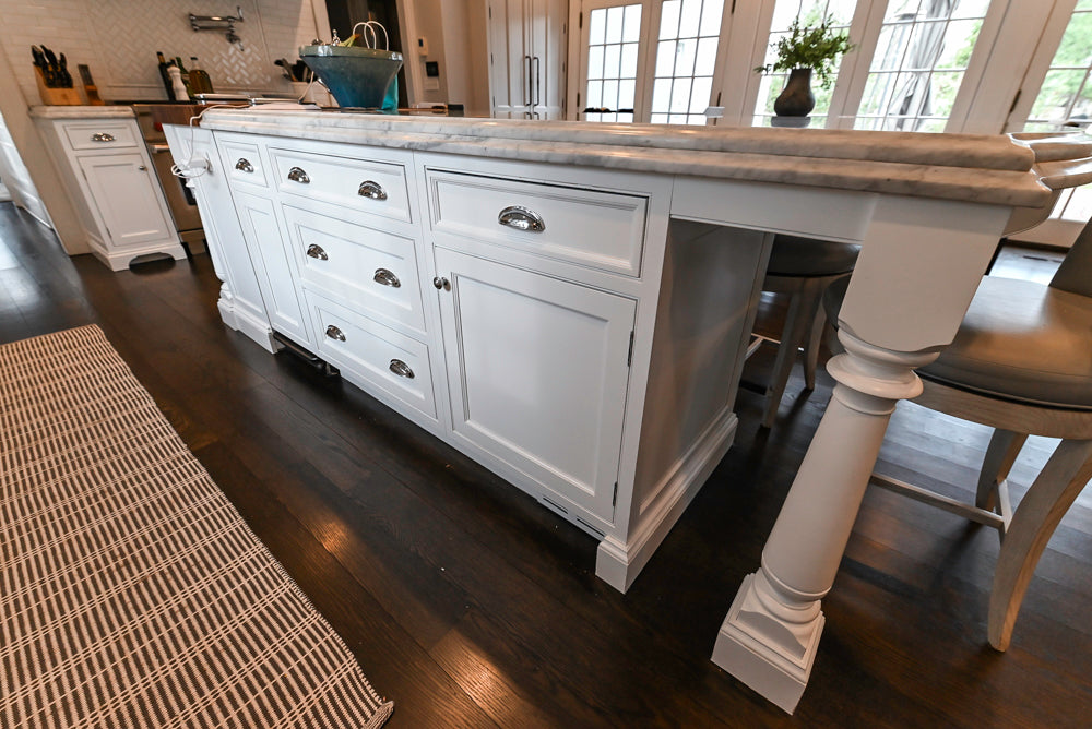 Premier Custom-Built White Transitional Kitchen with Island & Appliances
