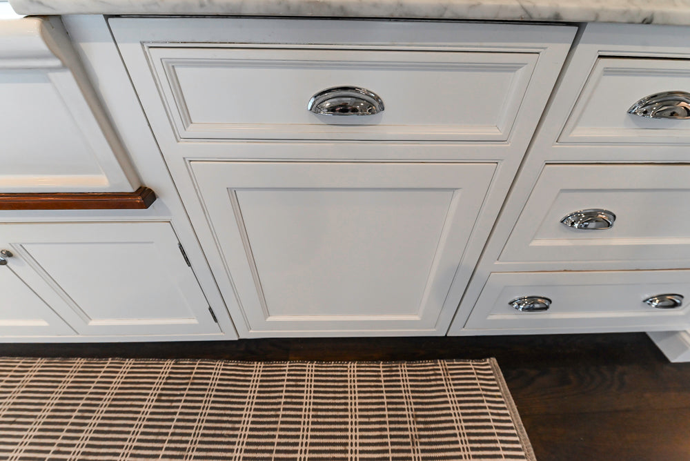 Premier Custom-Built White Transitional Kitchen with Island & Appliances