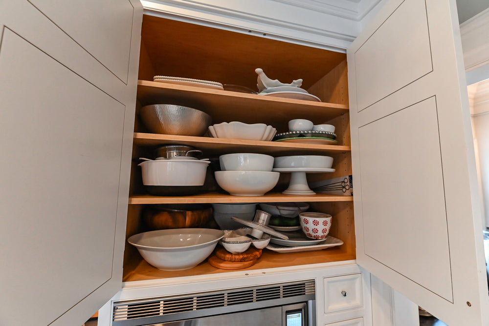 Premier Custom-Built White Transitional Kitchen with Island & Appliances