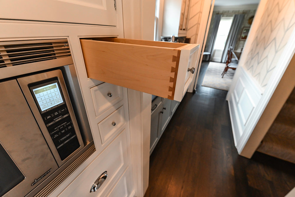 Premier Custom-Built White Transitional Kitchen with Island & Appliances