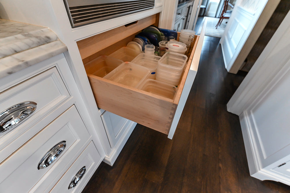 Premier Custom-Built White Transitional Kitchen with Island & Appliances