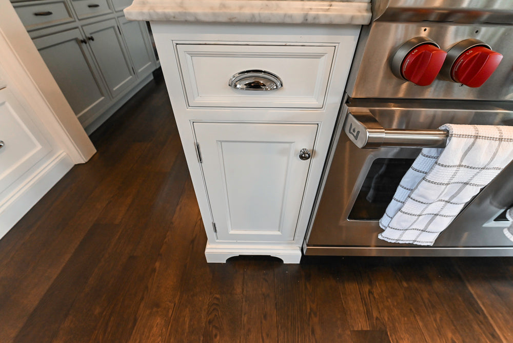 Premier Custom-Built White Transitional Kitchen with Island & Appliances