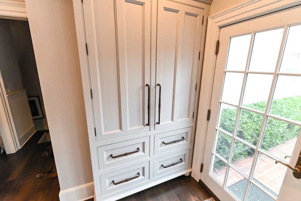 Premier Custom-Built White Transitional Kitchen with Island & Appliances
