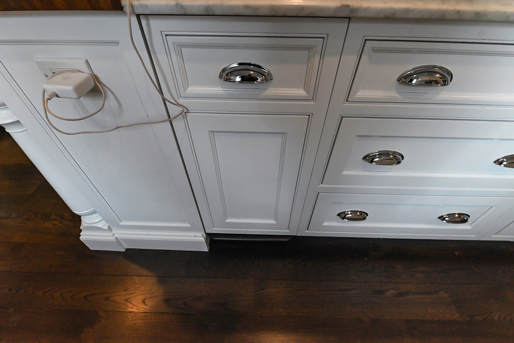 Premier Custom-Built White Transitional Kitchen with Island & Appliances