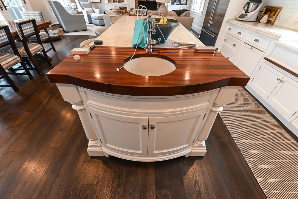 Premier Custom-Built White Transitional Kitchen with Island & Appliances