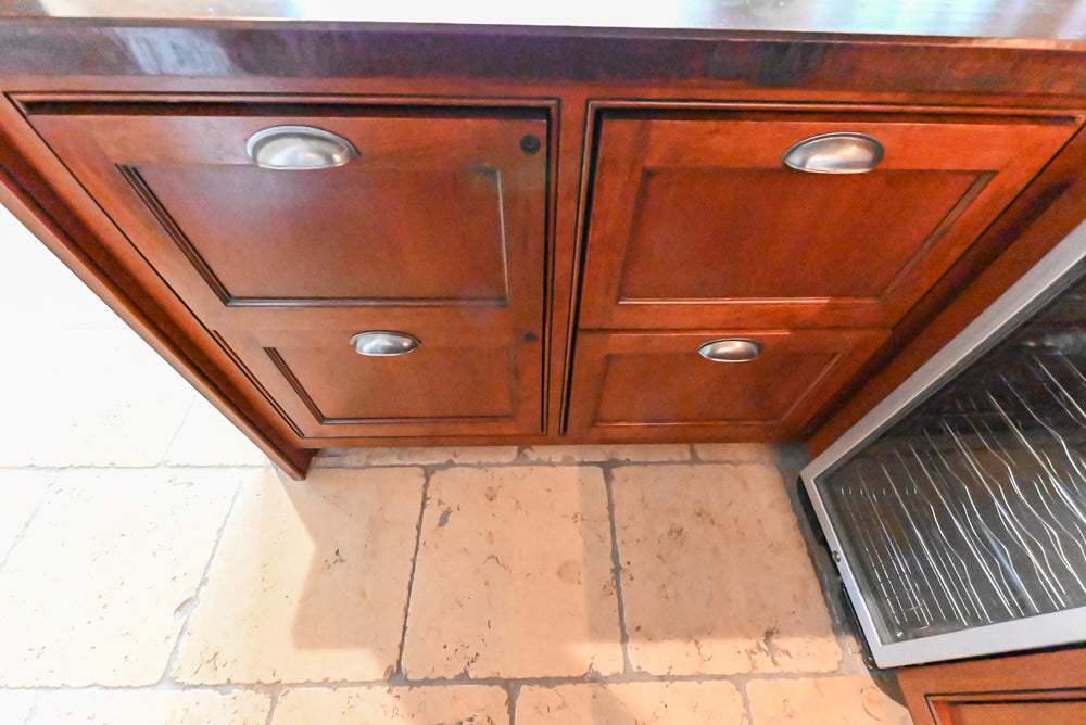 "The Highbury" Traditional Wooden Wet Bar with Sink, Faucet & Wine Cooler