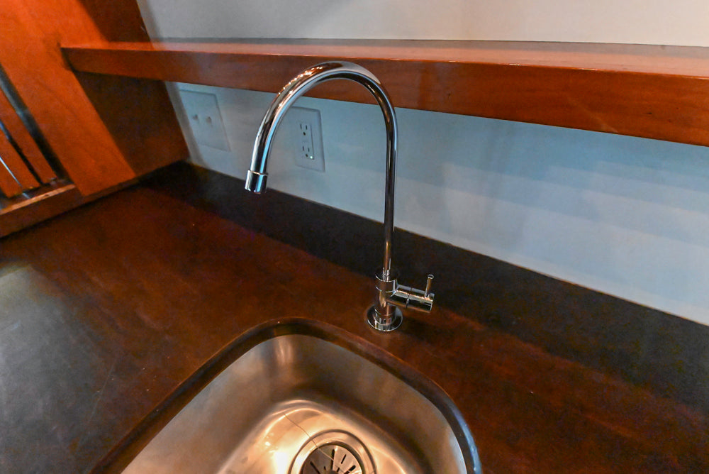 "The Highbury" Traditional Wooden Wet Bar with Sink, Faucet & Wine Cooler