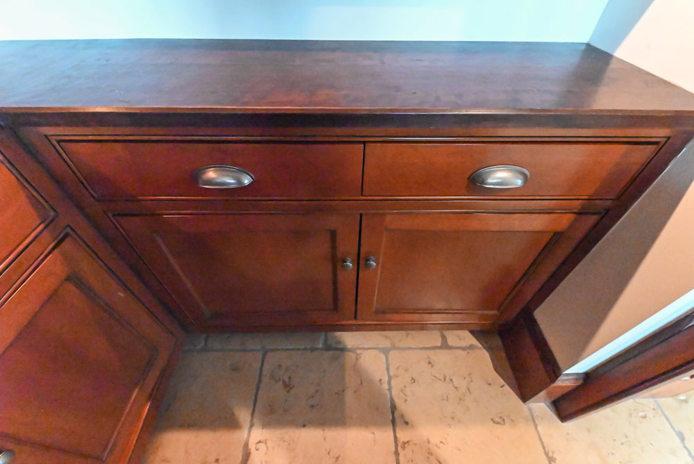 "The Highbury" Traditional Wooden Wet Bar with Sink, Faucet & Wine Cooler